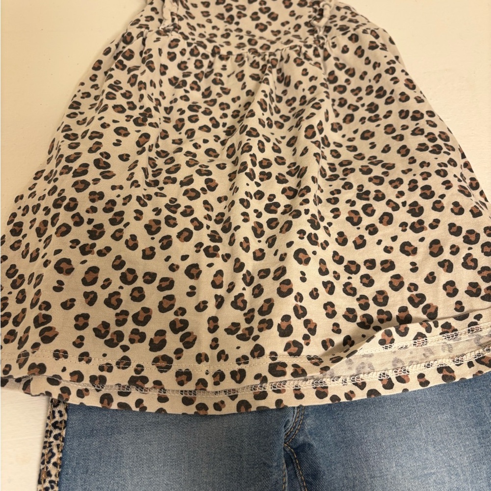 Leopard Print Sleeveless Top - Tan & Black